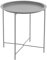 Acomoda Textil – Mesa Auxiliar Plegable de Metal para Recibidor, Salón y Oficina. Mesita de Café Redonda para Centro con Bandeja Extraíble Decorativa, Cómoda y Ligera 47x51 cm. (Gris)