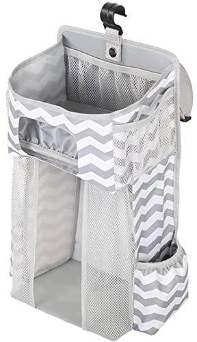BEAHING Crib Windel Hanging Bag, Baby Hanging Nursery Organizer Großkapazität Kinderkrippen Windelhalter Streifte Aufbewahrungsbeutel, Baby Kindergarten Organizer