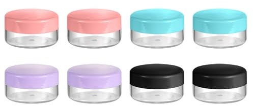8 Pcs Travel Pots 10 Graml Travel Containers Sample Pots Travel Cream Pots Cosmetic Containers Sample Container Jar for Lip Scrub Body Butters Cream Slime Lotions Cream Ointments