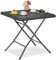 Relaxdays Gartentisch Holz-Optik, quadratisch, HBT: 74x78x78 cm, Balkontisch, Kunststoff, Metall, Outdoortisch, grau