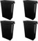 Chabrias Ltd 87 Litre Slim Bin Recycling Container, Space Saving Design, Rectangular for Home, Office, Kitchen – Commercial Product Vented Slim Waste Receptacle Bin (4, Black)