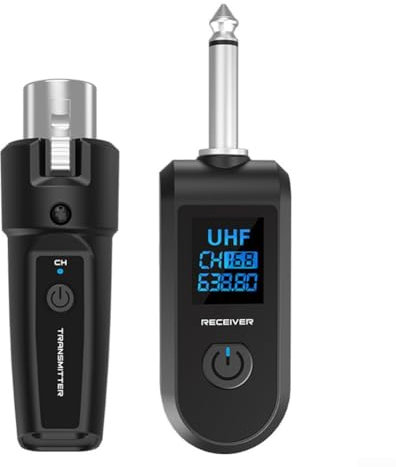 ZAMETTER Wired To Wireless Microphone System Transmitter And Receiver Wireless Guitar Adapter Transmitter Receiver Mic Set For Mic Audio Mixer(1 tray 1)