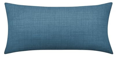 lionto dibea Edel-Renforcé-Kissenbezug aus 100% Baumwolle, 40x80 cm, 2-teiliges Set wendbarer Kissenbezug für Jede Jahreszeit, pflegeleicht & formstabil, inkl. Oeko-TEX Zertifikat, blau