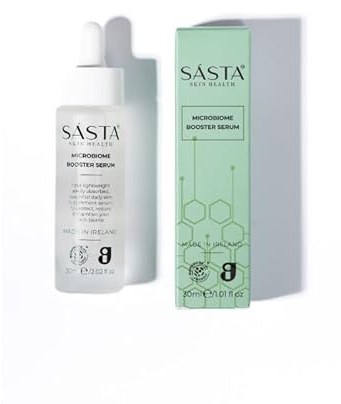 Sásta Microbiome Booster Serum – Prebiotic & Postbiotic Face Serum for Skin Barrier Repair, Hydration, & Anti-Redness, Suitable for All Skin Types 30ml