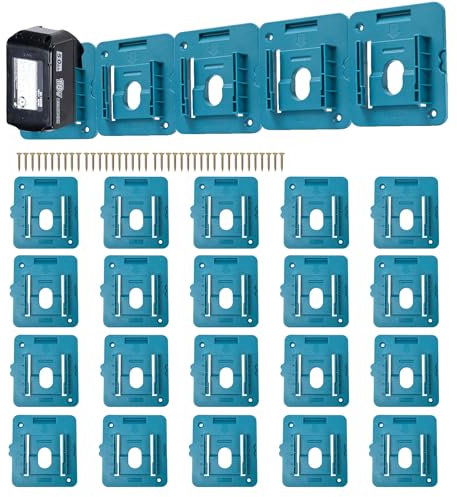 KETTKEL 20 Pack Battery Holder for Makita 18V Battery Mount Wall Mount Dock Holder Fit for BL1860 BL1850 BL1840 BL1830 with 40 Screws
