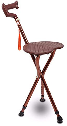 Gehstock-Krücke, zusammenklappbarer Teleskophocker, Aluminiumstuhl, dreibeiniger, rutschfester Gehstock-Hocker, leichter Gehhilfe, geeignet für ältere Menschen, Krücke-11,19 vorhanden Keep it in mind