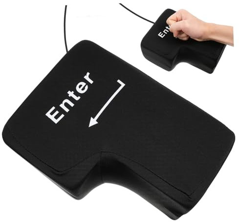 ETHZZLE Big Enter Taste Kissen Mit USB- Ergonomisches Nickerchen-Kissen Für Büro Und Desktop Stressabbau Und Entspannung Schwarz Für Kurze Pausen