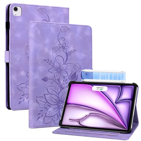 KEDBBAO Case for iPad Air 13 Inch M4 2026 /M3 2025 /M2 2024, Auto Wake/Sleep Supports Pencil Pro and Pencil(USB-C) Magnetic Clasp Stand for iPad Air 13 inch Tablet Case, Purple