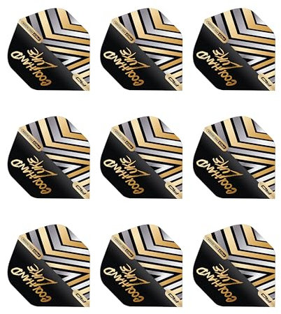 RED DRAGON Professioneller Spieler Luke Humphries Coolhand Gold Hardcore No.1 Prämie Standard Extra dick - 100 Mikron - Dart Flüge 3 Satz Pro Packung (9 Dart Flüge insgesamt)