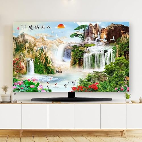Cubierta de TV para Interiores, Cubierta Antipolvo para TV LCD Led Cubierta Artística Cubierta para TV De 19-100 Pulgadas Cubierta Protectora de Pantalla for Pintar Televisores Lcd Planos(Color:color