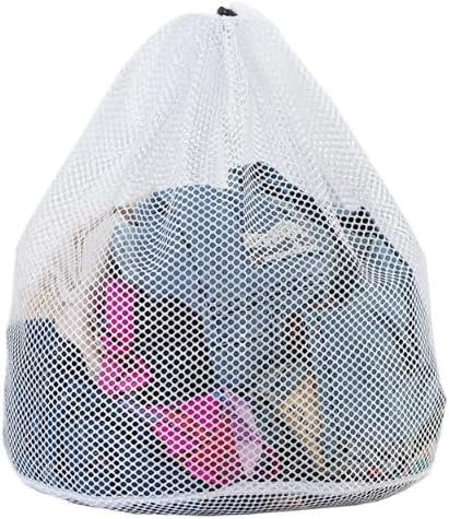 3 pezzi Rete per bucato per lavatrice, sacchetto per la biancheria con fermacorda, rete per la biancheria, piccola riutilizzabile, sacco per la deformazione e le pieghe dei vestiti, protegge i vestiti