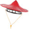 FRCOLOR Chapeau En Bambou Chapeau De Fête Paille Accessoires De Costumes Cosplay Tissage De Bambou Rouge