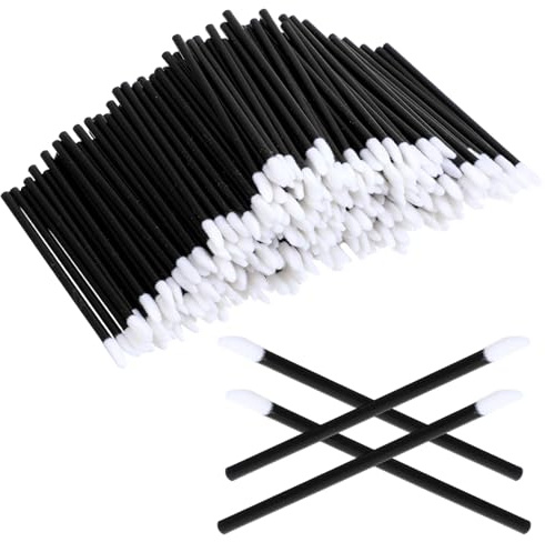 600pcs Disposable Lip Applicators, Black Disposable Lip Wands Lipstick Applicator Disposables Lip Brushes Lip Gloss Wands Cosmetic Brush Tool