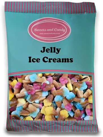 Sweets and Candy® Jelly Ice Creams 1Kg - Retro Fruity Jelly Sweets in the Shape of Ice Cream Cones - Bulk 1 Kilo Bag - A Perfect Pick and Mix Gift Idea - Share Size Pick n Mix Bags