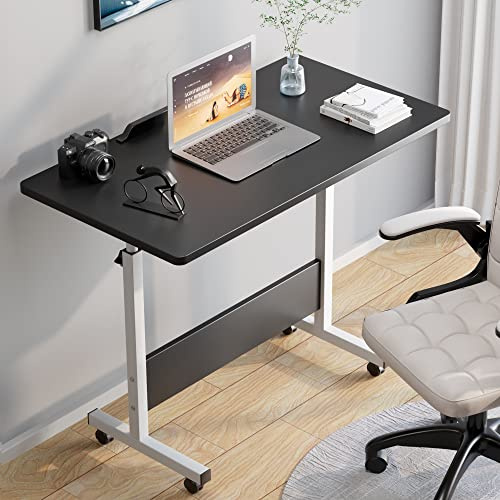 HDHNBA Höhenverstellbarer Schreibtisch mit Rollen, tragbare Laptop-Schreibtische, rollbarer Stehschreibtisch, Kleiner PC-Schreibtisch für das Homeoffice, 80 x 40 cm