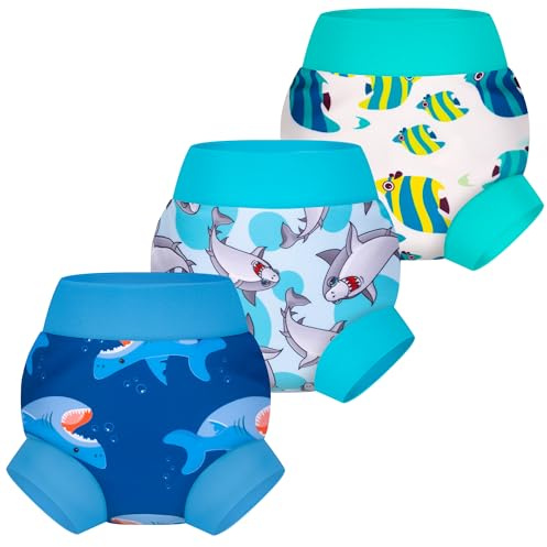 BIG ELEPHANT – Lot de 3 maillots de bain-couches pour bébé – Réutilisables, ajustables et lavables