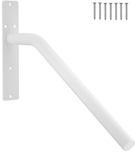 Barre d'appui pour rampe d'escalier robuste, Installation facile et main courante robuste en acier allié pour Garage (Blanche)