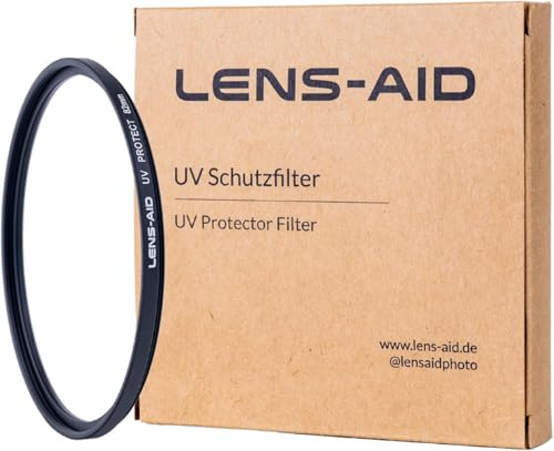 Lens-Aid Filtro UV 39 mm Filtro Objetivo Cristal Schott B270 | Nanorrevestimiento 18x, montura aluminio, doble rosca, caja almacenamiento