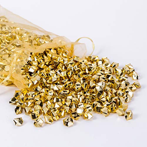 AiFanS Vasenfüller aus metallischem Gold, 800 Stück, Kunststoff, Goldnuggets für Tischdekoration und Tafelaufsätze, perfekt für Heimdekoration, Hochzeiten, Partys