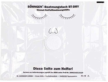 Söhngen BT-DRY Eimal-Beatmungstuch Beatmungshilfe Beatmungsmaske Erste Notfall Hilfe, 1 Stück