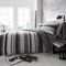 Happy Linen Company Simply Stripes Black Charcoal Grey White King Reversible Duvet Cover Bedding Set