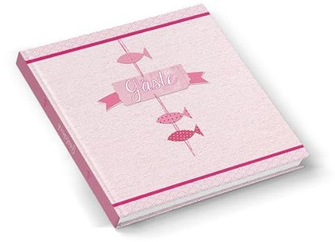 Gästebuch 3 rosa-rote Fische (Hardcover 21,5 x 21,5 cm, Blankoseiten): Perfekt für Taufe, Kommunion und passend zu jedem maritimen Fest!