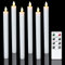 Eldnacele LED Stabkerzen mit Timerfunktion, weiße Stabkerzen mit Fernbedienung, flackernde Flamme elektrische Kerzen Set 6er Ø 2 x 25 cm Tischdeko für Party Weihnachten
