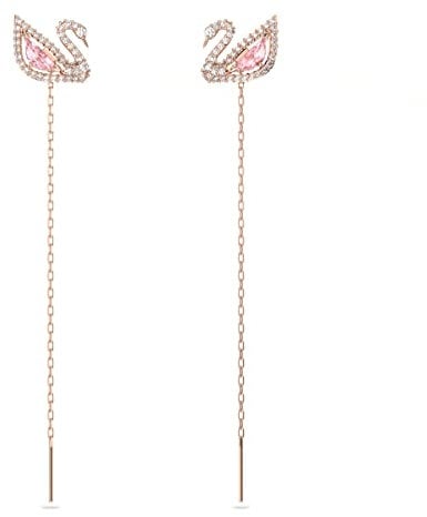Swarovski Swan Ohrringe, Schwan, Rosa, Roségold-Legierungsschicht