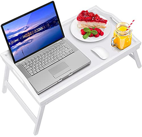 Betttablett aus Bambus, Frühstückstablett mit klappbaren Beinen, Küchenteller, Serviertablett für Bett, Fernsehtisch, Schreibtisch, Laptop, Computer, Snack-Tablett