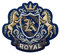 Mono-Quick Royal College Aufnäher Aufbügler Patch Blau Gold 5,0 x 4,5 cm