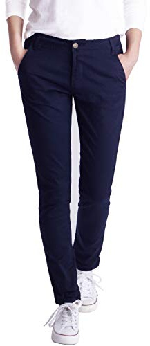 Fraternel Chino Damenhose Stoffhose normal waist Dunkelblau S