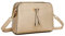 Eliox, kleine Damen-Umhängetasche mit 3 geräumigen Fächern, Handtasche aus PU-Kunstleder, modische Schultertasche, gold, Einheitsgröße