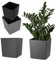 KADAX Jardinière Carrée, Grand Pot de Fleurs en Plastique pour Intérieur et Extérieur, Idéal pour la Décoration de Jardin, Terrasse et Balcon (19.5 cm, Gris)