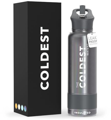 Coldest Insulated Water Bottle with Straw Lid - Stainless Steel Metal Insulated Bottle for Men & Women (Stardust Glitter, 40 oz)