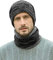 Unbekannt Herren Wintermütze Schal Set,Warm Strickmütze und Schal mit Fleecefutter,Winter Wärme Beanie Mütze Strickschal Set für Damen und Herren,Schlauchschal Hüte Mützen (Schwarz)