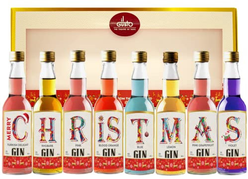 Christmas Gift - Miniature Gin Set 40ml each - Pack of 8 (Printed Box)