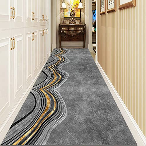 YJRBZ Läufer Teppich Flur rutschfest Moderner Grauer Teppichläufer für Flur, 1m 150 cm 2m 250 cm 3m 350 cm 4m 5m 600cm extra Lange schmale Halle Runner Teppich - graue Passendeppiche Bodenmatten