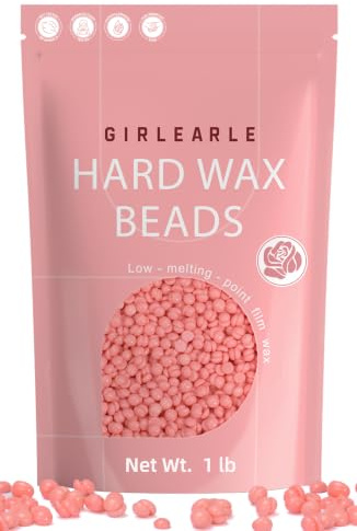 GIRLEARLE 1LB Wax Beads for Hair Removal Sensitive Skin with Rose Formula