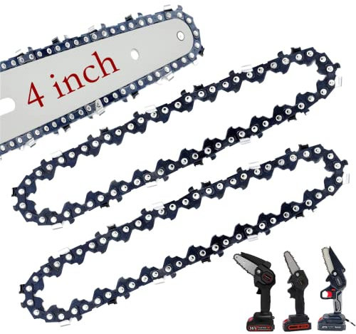 2 catene per motosega, per mini motosega a mano da 4 pollici, catena universale per la lavorazione del legno, rifinitura, giardinaggio, saw chain(4 pollici)