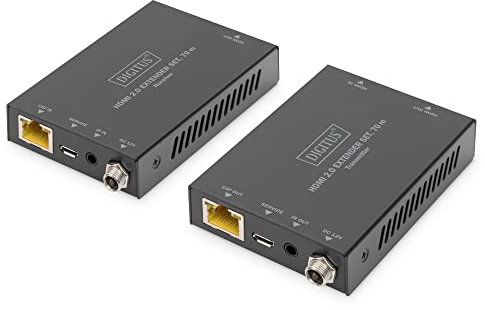 DIGITUS HDMI 2.0 Extender Set, 70 m 4K/60Hz, 18 Gbps, HDCP 2.2, HDR, PoC