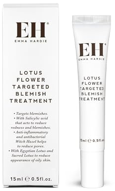 Emma Hardie 15ml Lotus Flower Blemish Treatment with Antibacterial Witch Hazel, Reduces Redness & Blemishes, Anti-inflammatory & Balancing, Perfect for Combination to Oily Skin, Vegan & Cruelty Free