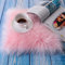 Molain 25cm Flauschiger Teppich Kunstfell Teppich Baby Fotoshooting Requisiten Halter Kleine Mini quadratische Teppiche für Schlafzimmer Wohnzimmer Fotografie Foto unter Nagelmatte Tisch (Rosa)