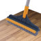 Brosse de nettoyage de douche, brosse à récurer avec long manche, brosse de nettoyage 2 en 1 | Brosse à récurer réglable en forme de V, tête de brosse triangulaire rotative à 120 degrés