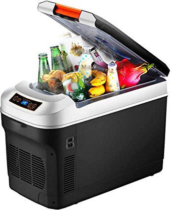 MNSSRN Réfrigérateur de Voiture Portable 25 L, 12 V/24 V/110 V-220 V pour Voiture, Maison, réfrigération, Camping, Refroidisseur, Double cœur, Affichage numérique.