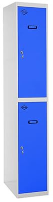 Simon Rack Simonlocker Metallschrank, 2 Türen, inkl. Schlüssel, 1800 x 400 x 500 mm, Grau/Blau