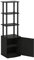 Furinno 3-Tier Tall TV Entertainment Side Table Display Rack with Storage Cabinet, Made from Wood, Blackwood/Black