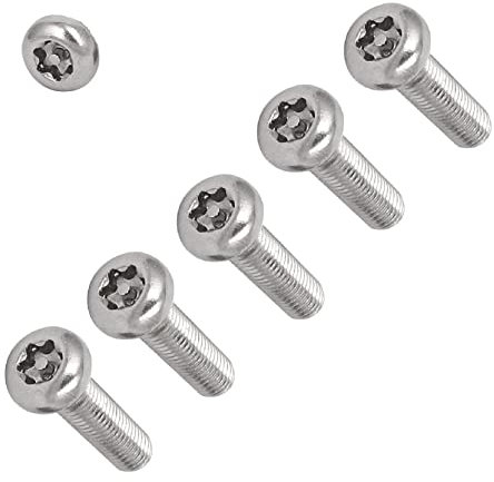 TERF® Tornillos Torx de seguridad M6 x 16 mm M6 (6 mm) x 16 mm resistentes a manipulaciones Torx cabeza plana tornillos (tornillo), paquete de 20