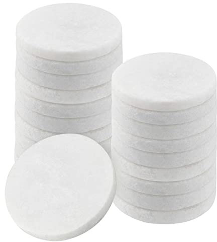 JEUIHAU 20 Pcs White Round Painting Pebbles, 65 x 8mm Diameter Flat Smooth Round Stones, Natural Stones for Paint, River Stone for Arts, Craft, Painting, DIY and Home Decoration