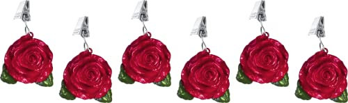 SHACAMO 6er-Set Tischdeckenbeschwerer - Tischtuchgewichte Mit Stahlclips - ca. 40g - 50g (Rosen)