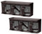 (Set of 2) - 3 Piece Spice Jars 3 Grids Spice Rack with Spoons Lid and Handle Plastic Storage Container Canister Seasoning Box Herb Spices Tea Coffee Sugar Salt Storage Condiment Set Spice Pots -Brown